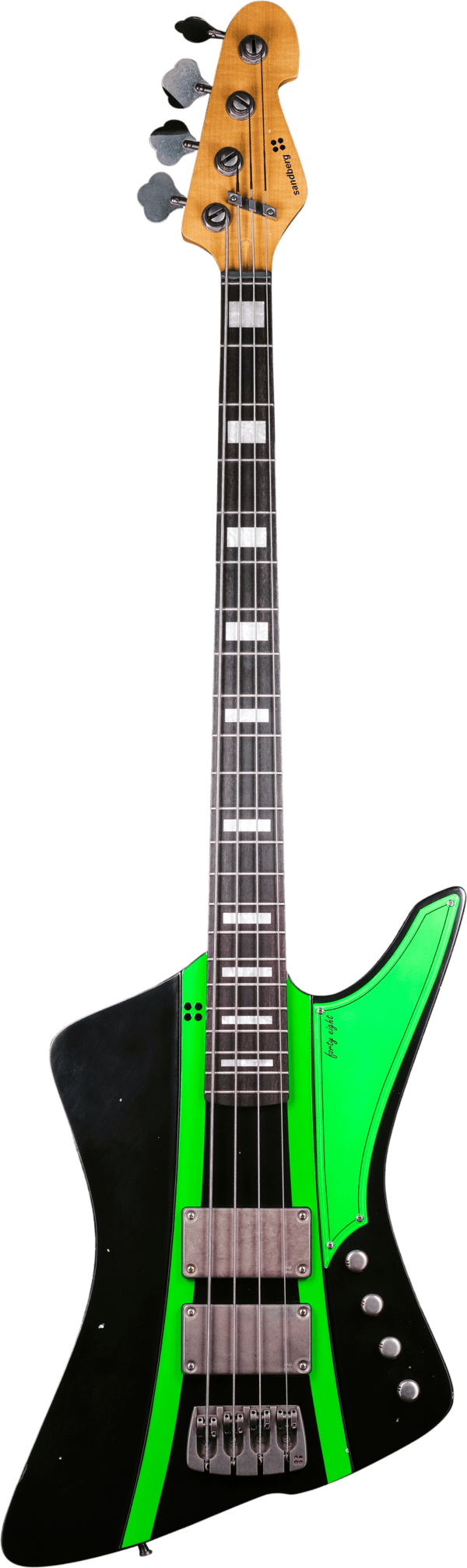 Sandberg Forty Eight 4 Soft Aged Black with Green Neon Stripes